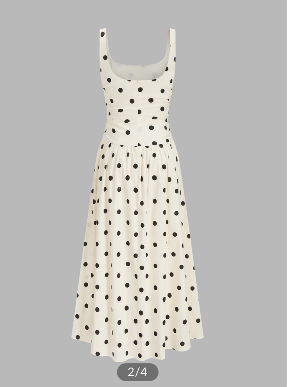 Commense Black Polka Dot Maxi Dress on Cream